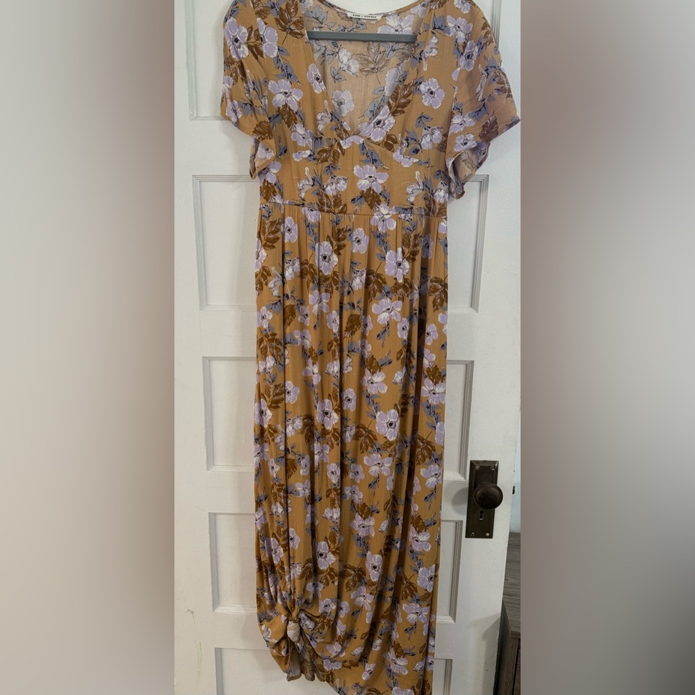 Yellow floral Maxi Dress